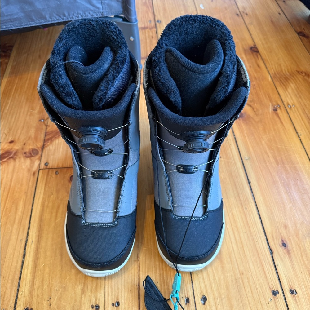 Black and Gray Snowboard Boots